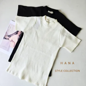 تیشرت یقه ایستاده کبریتی دخترانه در دو رنگ سفید و مشکی مناسب فصل پاییز- لباس زنانه شیک