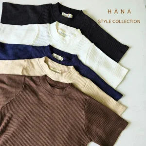 تیشرت یقه ایستاده کبریتی زنانه مناسب فصل پاییز- لباس دخترانه شیک