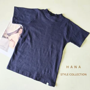 تیشرت سورمه ای یقه ایستاده کبریتی زنانه مناسب فصل پاییز- لباس دخترانه