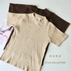 تیشرت رنگ نود یقه ایستاده کبریتی دخترانه مناسب فصل پاییز- لباس دخترانه زمستانی