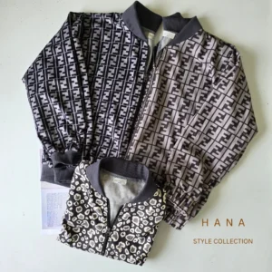 بامبرجکت میکرو مخملی آستردار طرحدار زنانه مناسب فصل پاییز- لباس دخترانه