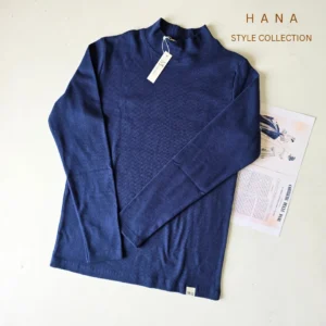 بلوز سورمه ای کشبافت سوپر زنانه مناسب پاییز و زمستان - لباس دخترانه پاییزه