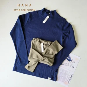 بلوز کشبافت سوپر زنانه در دو رنگ سورمه ای و سبز مناسب پاییز و زمستان - لباس دخترانه شیک