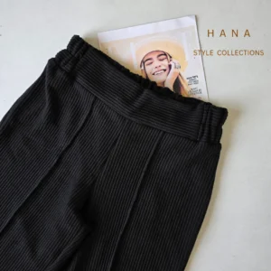 شلوار مشکی بافت ترک زنانه با جزییات کمر- لباس زنانه