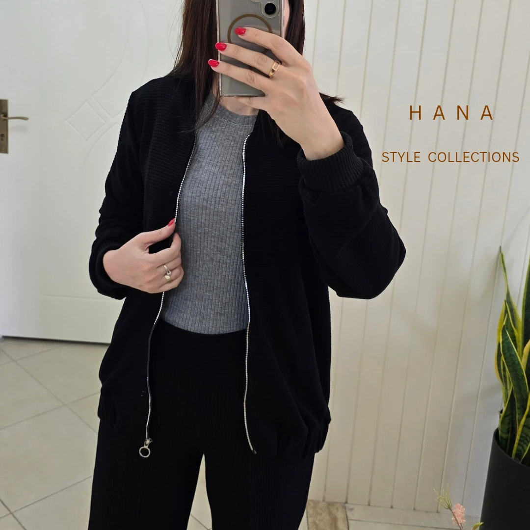 تنخور سوییشرت مشکی بافت کبریتی ترک دخترانه مناسب پاییز و زمستان- لباس زنانه