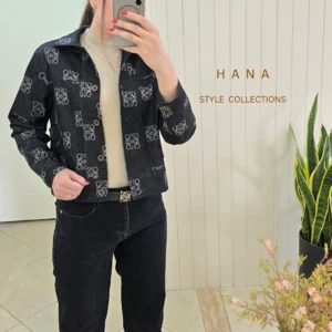 کت جین مشکی طرحدار زنانه با طرح لووه مناسب پاییز و بهار- لباس دخترانه