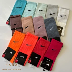 جوراب ساق بلند نایکی زنانه و مردانه مناسب استایل ورزشی و باشگاه- لباس دخترانه