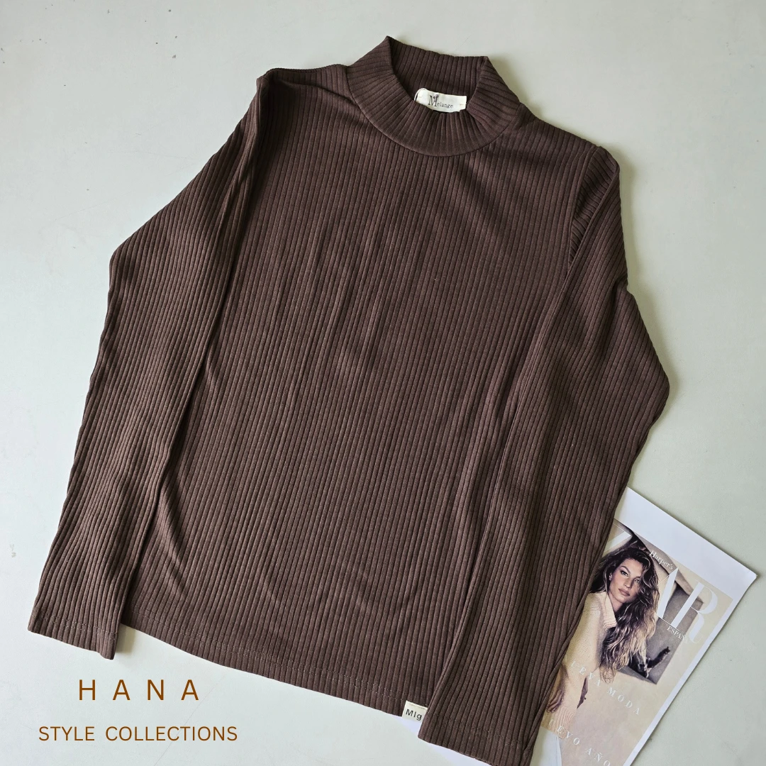 بلوز قهوه ای یقه ایستاده کبریتی زنانه - لباس دخترانه شیک