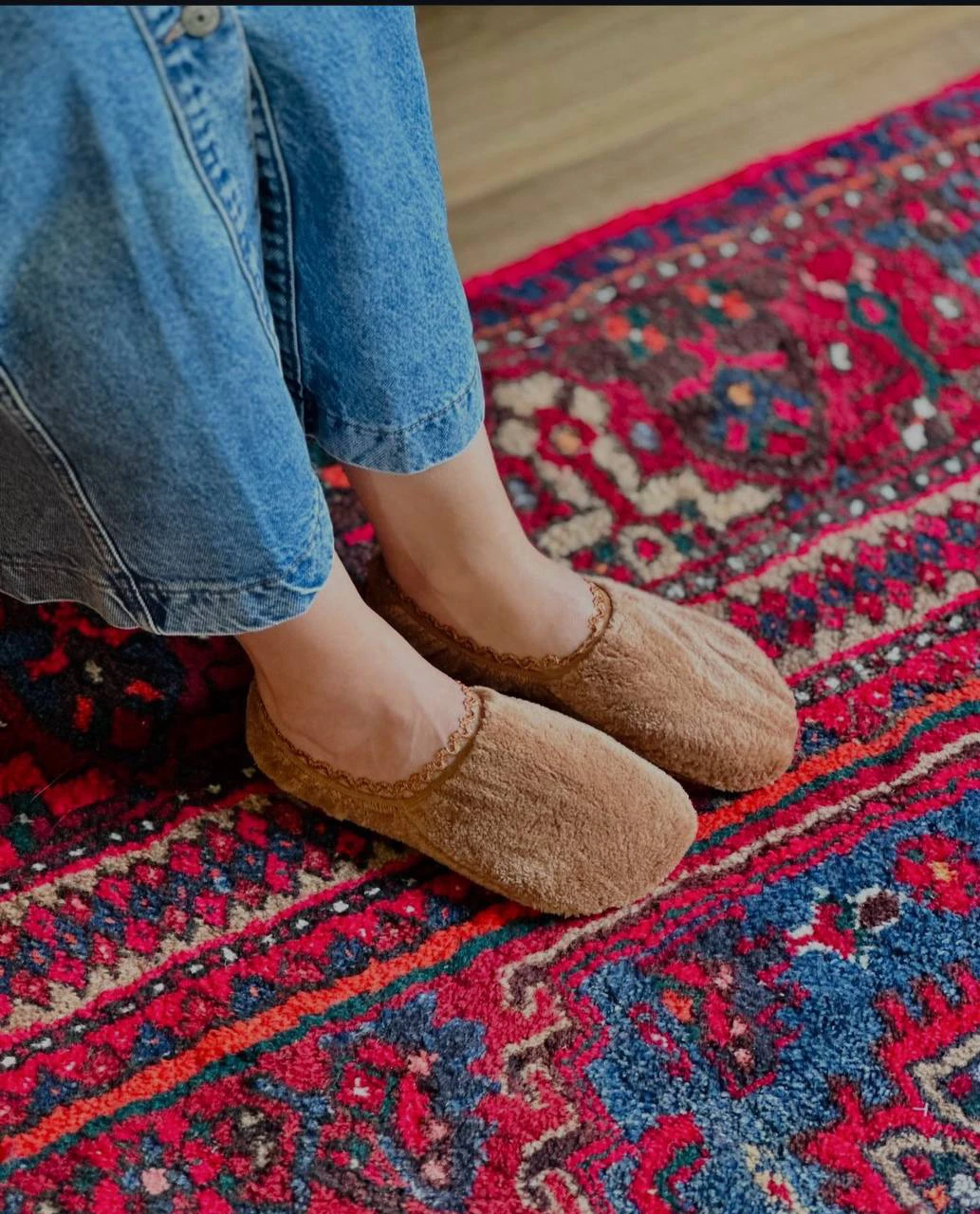 تنخور پاپوش پشمی دخترانه مناسب فصل پاییز و زمستان- اکسسوری پاییزی