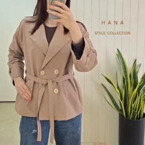 ترنچکت نسکافه ای دخترانه کمر دار- لباس زنانه