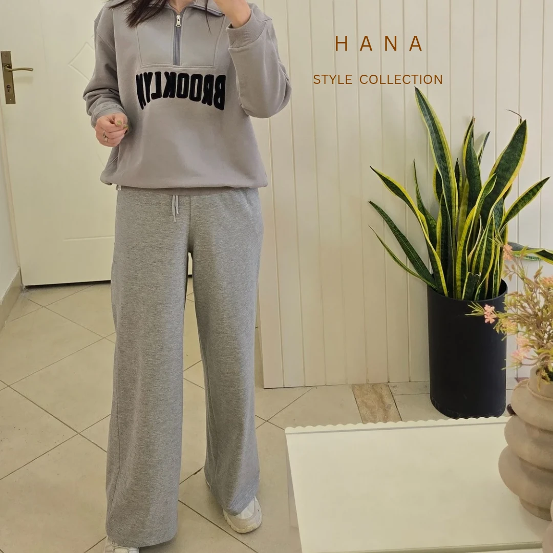 تنخور شلوار بگ گلکسی پنبه طوسی روشن دخترانه مناسب استایل خیابانی، لباس زنانه