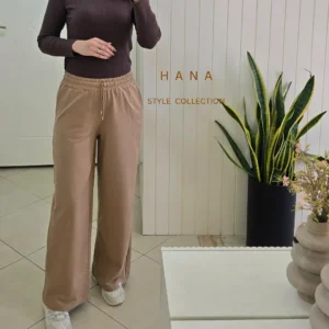 تنخور شلوار بگ گلکسی پنبه کرم دخترانه مناسب استایل خیابانی، لباس زنانه