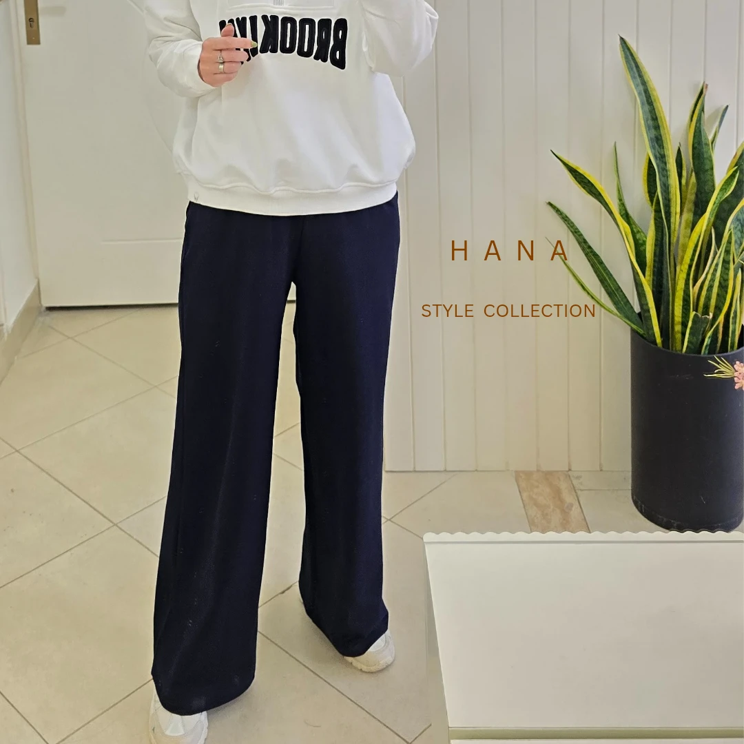 تنخور شلوار بگ گلکسی پنبه سورمه ای زنانه مناسب استایل روزمره و راحت، لباس دخترانه مینیمال