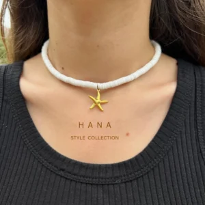 گردنبند دخترانه فیمو با پلاک ستاره طلایی، اکسسوری زنانه