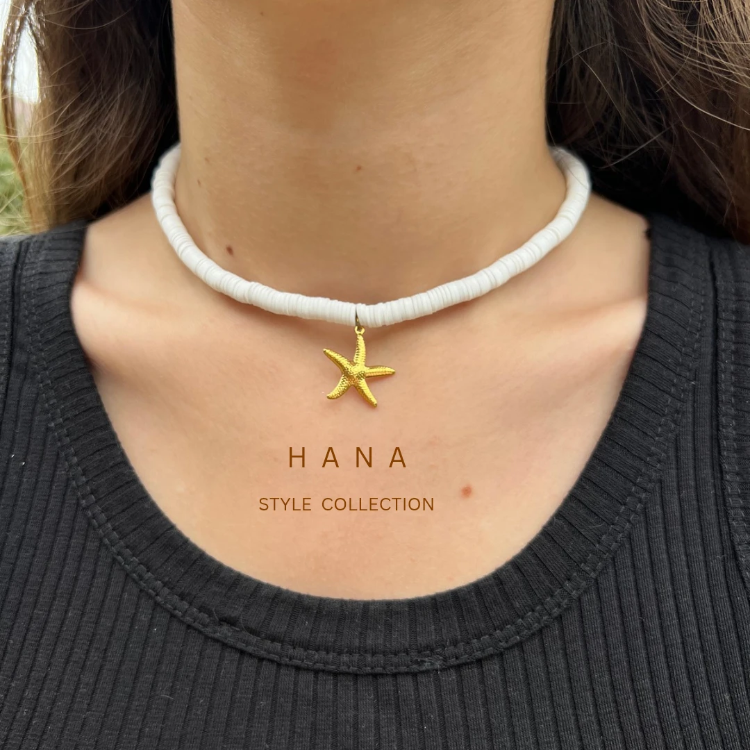 گردنبند دخترانه فیمو با پلاک ستاره طلایی، اکسسوری زنانه