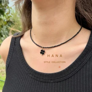 گردنبند دخترانه شبدر مشکی، اکسسوری دخترانه مینیمال