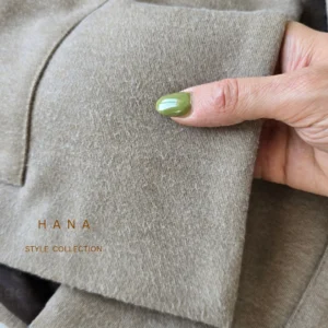 کت فوتر زنانه آستردار رنگ کرم با جزییات جنس، لباس زنانه شیک