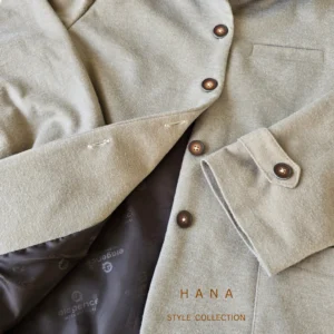 کت فوتر دخترانه آستردار رنگ کرم با جزییات آستر، لباس زنانه