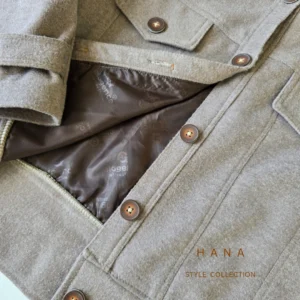 کراپ کت فوتر زنانه کالباسی تیره با جزییات آستر، لباس دخترانه