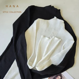 بلوز زنانه کبریتی یقه ایستاده ژوله در دو رنگ سفید و مشکی، لباس دخترانه