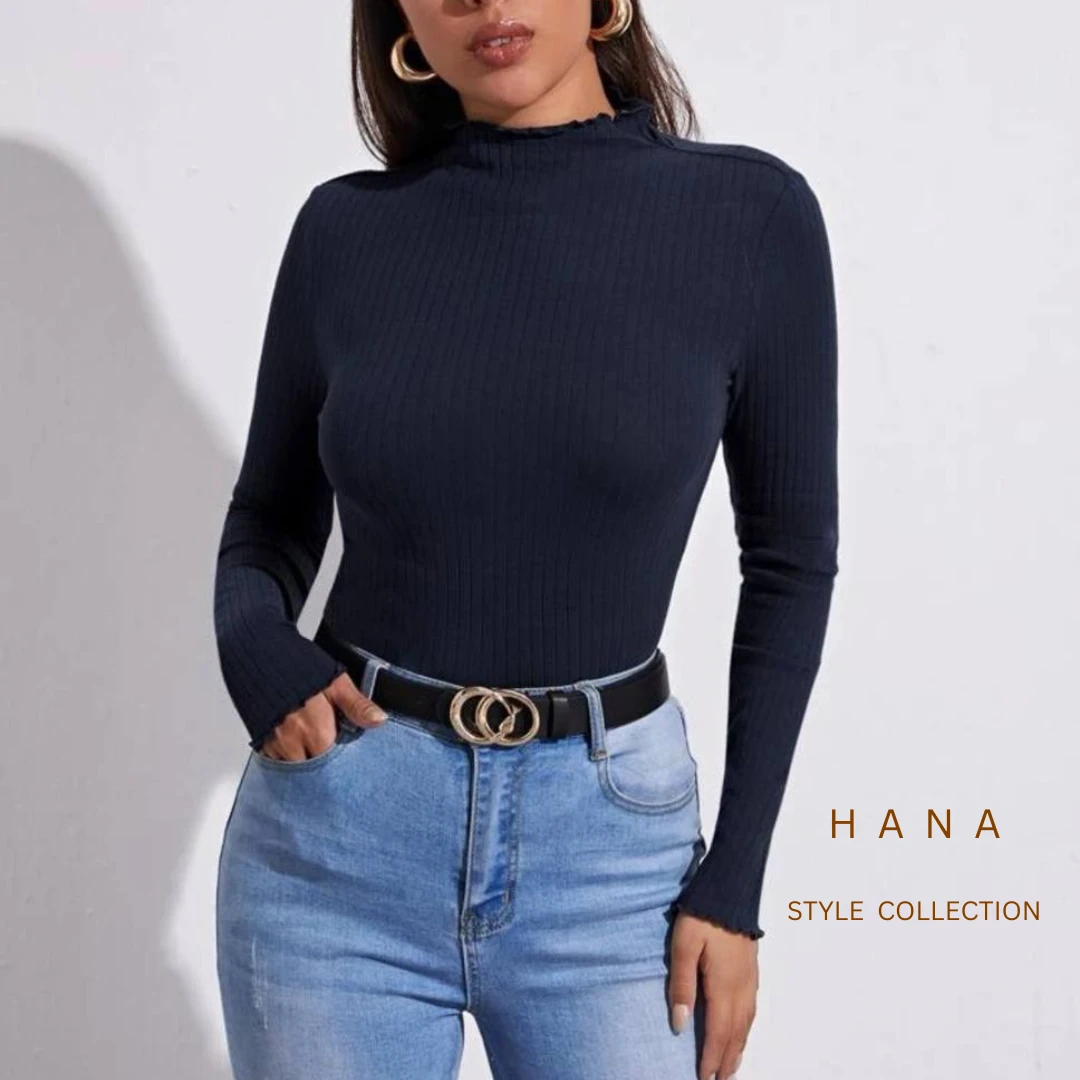 تنخور بلوز زنانه کبریتی یقه ایستاده ژوله سورمه ای، لباس دخترانه