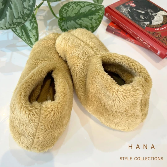 پاپوش پشمی نیم ساق نخودی دخترانه، لباس زنانه