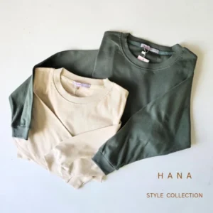 بلوز آستین بلند زنانه در دو رنگ سبز و شیری مناسب استایل پاییزی، لباس دخترانه