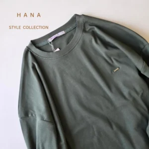 بلوز آستین بلند زنانه سبز با جنس فانریپ با جزییات یقه و آستین، لباس دخترانه