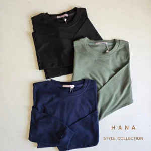 بلوز آستین بلند دخترانه در سه رنگ سبز، مشکی و سورمه ای مناسب استایل روزمره، لباس زنانه