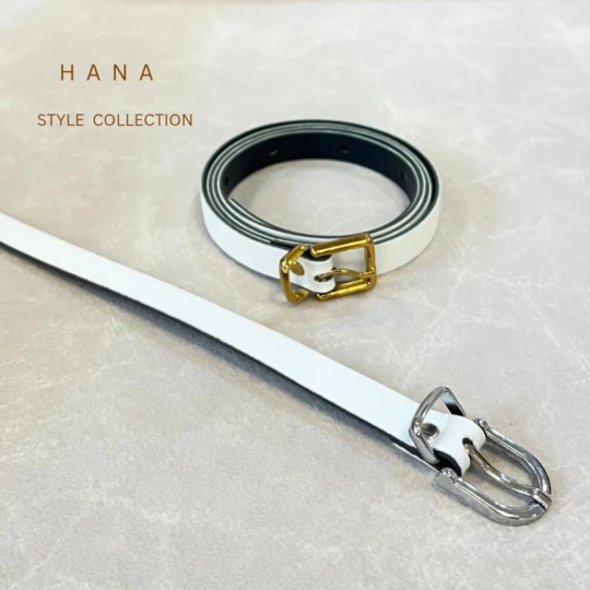 کمربند بیسیک زنانه تسمه 1.5 سانت سفید- اکسسوری دخترانه شیک