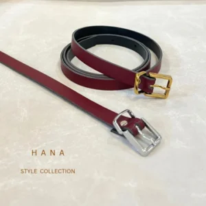 کمربند بیسیک زنانه تسمه 1.5 سانت زرشکی- اکسسوری مینیمال دخترانه