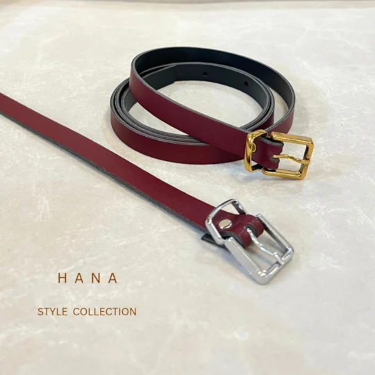 کمربند بیسیک زنانه تسمه 1.5 سانت زرشکی- اکسسوری مینیمال دخترانه