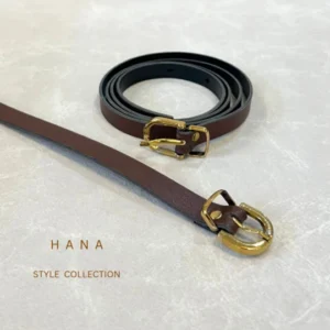 کمربند بیسیک دخترانه تسمه 1.5 سانت قهوه ای سوخته- اکسسوری زنانه