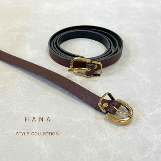 کمربند بیسیک دخترانه تسمه 1.5 سانت قهوه ای سوخته- اکسسوری زنانه