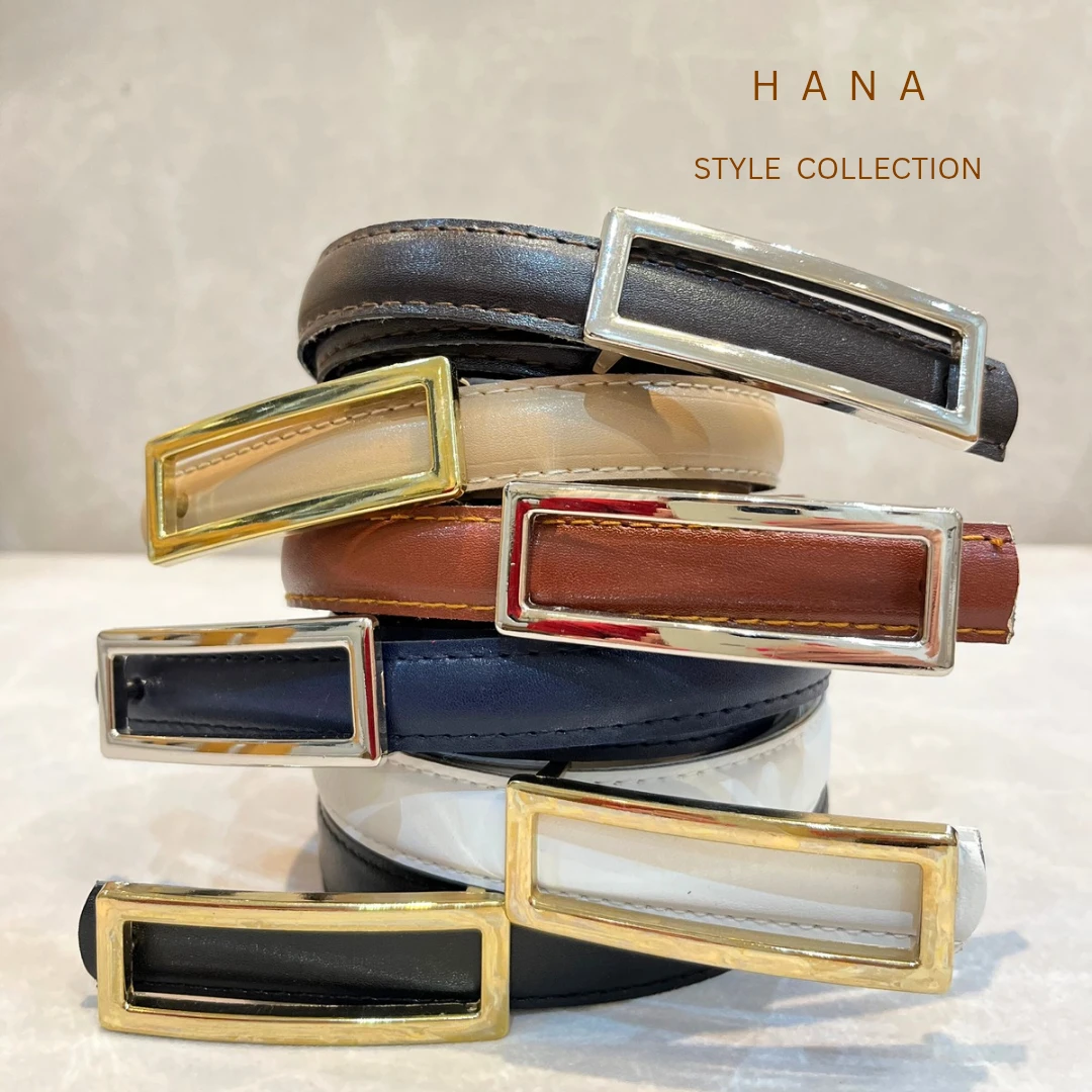 کمربندی زنانه سگک مستطیل مناسب استایل دخترانه- اکسسوری مینیمال