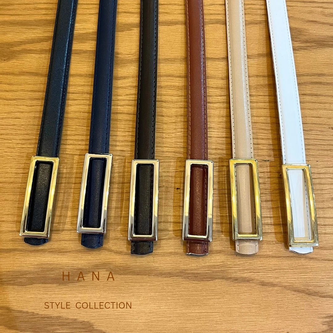 کمربندی زنانه سگک مستطیل در رنگبندی متنوع و کاربردی- اکسسوری مینیمال