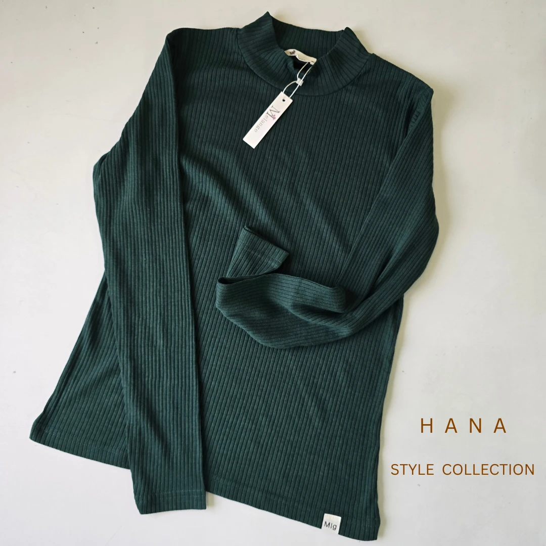 بلوز یقه ایستاده کبریتی زنانه رنگ سبز کله غازی مناسب فصل پاییز- لباس دخترانه