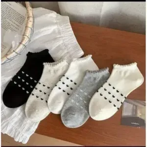 جوراب مچی زنانه طرح قلب در رنگبندی کاربردی مناسب استایل روزمره- اکسسوری دخترانه