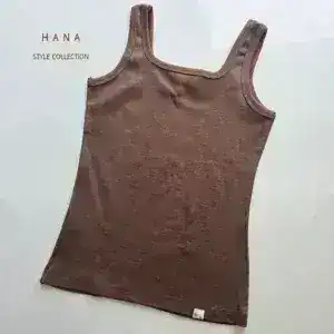 تاپ یقه خشتی فانریپ دخترانه رنگ قهوه ای مناسب استایل تابستانی - لباس زنانه شیک