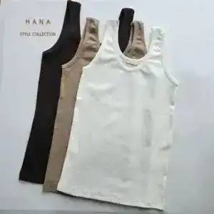 تاپ رکابی زنانه جنس کبریتی ریز رنگبندی نود مناسب استایل روزمره- لباس دخترانه