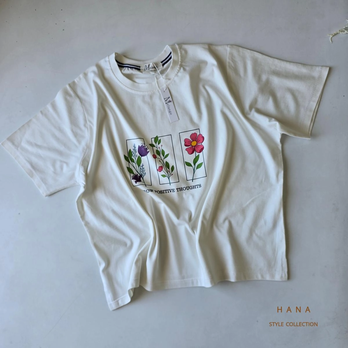 تیشرت کراپ دخترانه flower رنگ سفید مناسب استایل مینیمال- لباس دخترانه