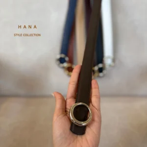 کمربند زنانه سگک دایره رنگ قهوه ای سوخته عرض 2.5 سانت- اکسسوری دخترانه