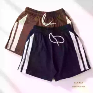شلوارک بیسیک دخترانه هانا رنگ قهوه ای و سورمه ای مناسب استایل روزمره، لباس زنانه شیک